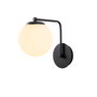 Opviq Daisy-147-A Lámpara de pared negra con tapa de cristal